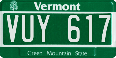 VT license plate VUY617