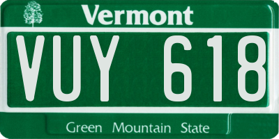 VT license plate VUY618