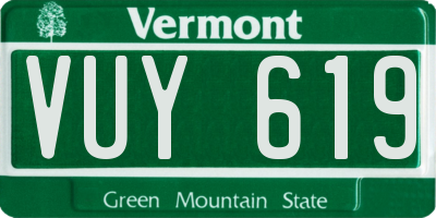 VT license plate VUY619
