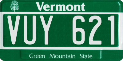 VT license plate VUY621