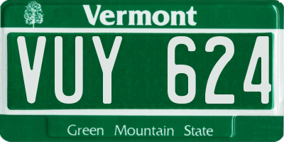 VT license plate VUY624