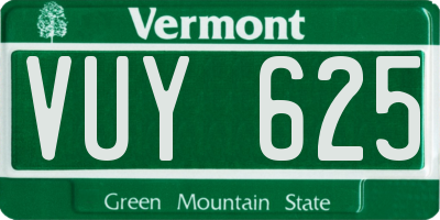 VT license plate VUY625