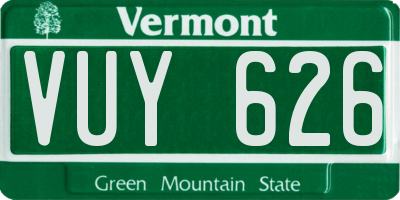 VT license plate VUY626