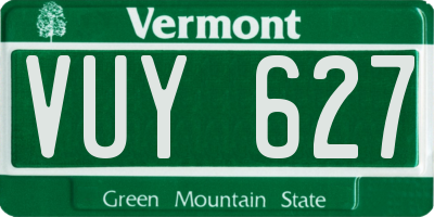 VT license plate VUY627