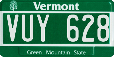 VT license plate VUY628
