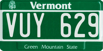 VT license plate VUY629