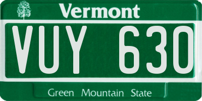 VT license plate VUY630