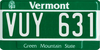 VT license plate VUY631