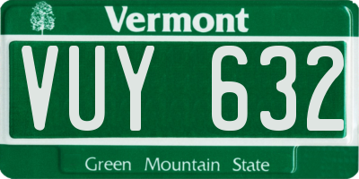 VT license plate VUY632