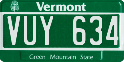 VT license plate VUY634