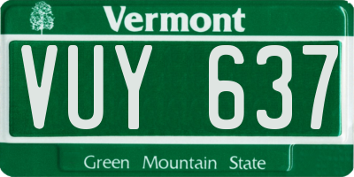 VT license plate VUY637