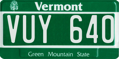 VT license plate VUY640