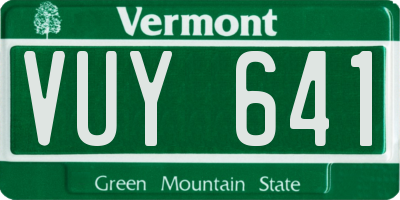 VT license plate VUY641