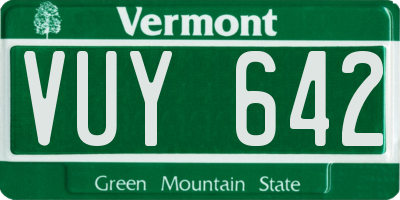 VT license plate VUY642