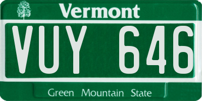 VT license plate VUY646