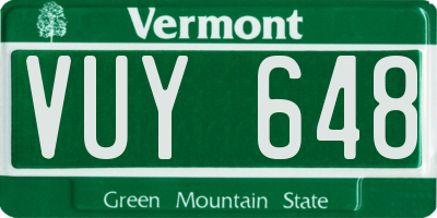 VT license plate VUY648
