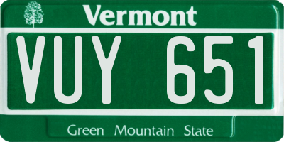 VT license plate VUY651
