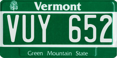 VT license plate VUY652
