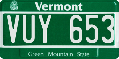 VT license plate VUY653