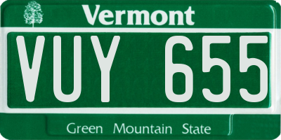 VT license plate VUY655