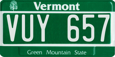 VT license plate VUY657