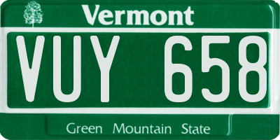 VT license plate VUY658