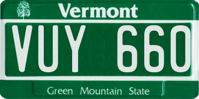 VT license plate VUY660