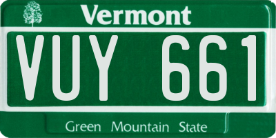 VT license plate VUY661