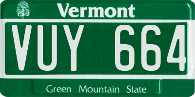 VT license plate VUY664