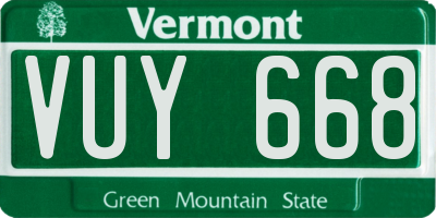 VT license plate VUY668