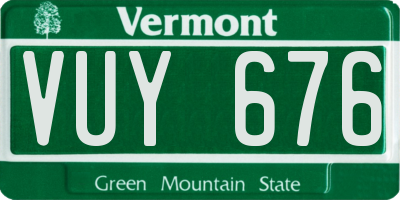 VT license plate VUY676