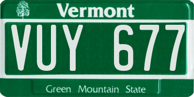VT license plate VUY677