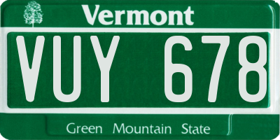 VT license plate VUY678