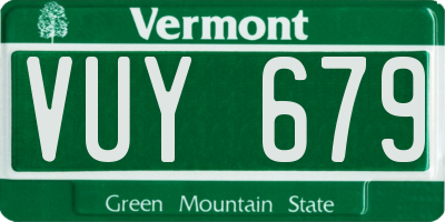 VT license plate VUY679
