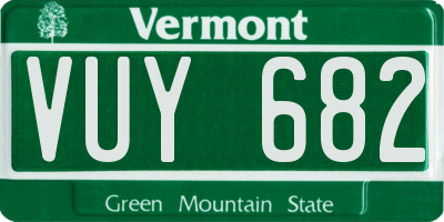 VT license plate VUY682