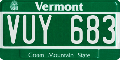 VT license plate VUY683