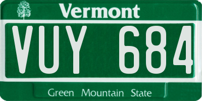 VT license plate VUY684