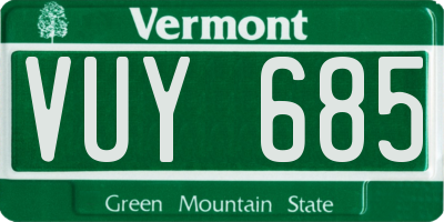 VT license plate VUY685
