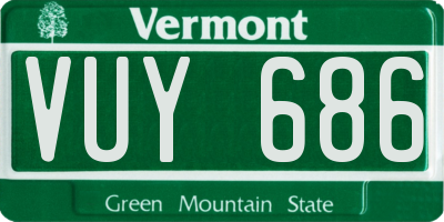 VT license plate VUY686