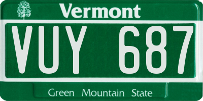 VT license plate VUY687
