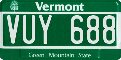 VT license plate VUY688