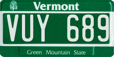 VT license plate VUY689