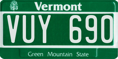 VT license plate VUY690
