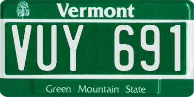 VT license plate VUY691