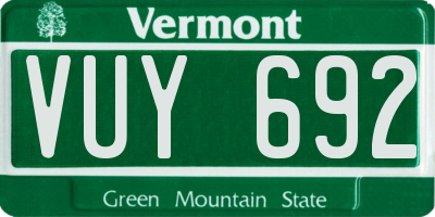 VT license plate VUY692