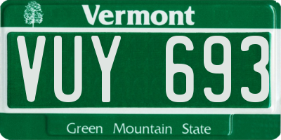 VT license plate VUY693