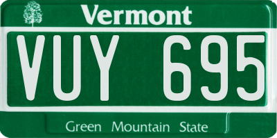 VT license plate VUY695