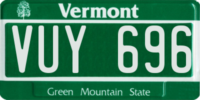 VT license plate VUY696