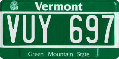 VT license plate VUY697