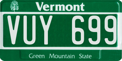 VT license plate VUY699